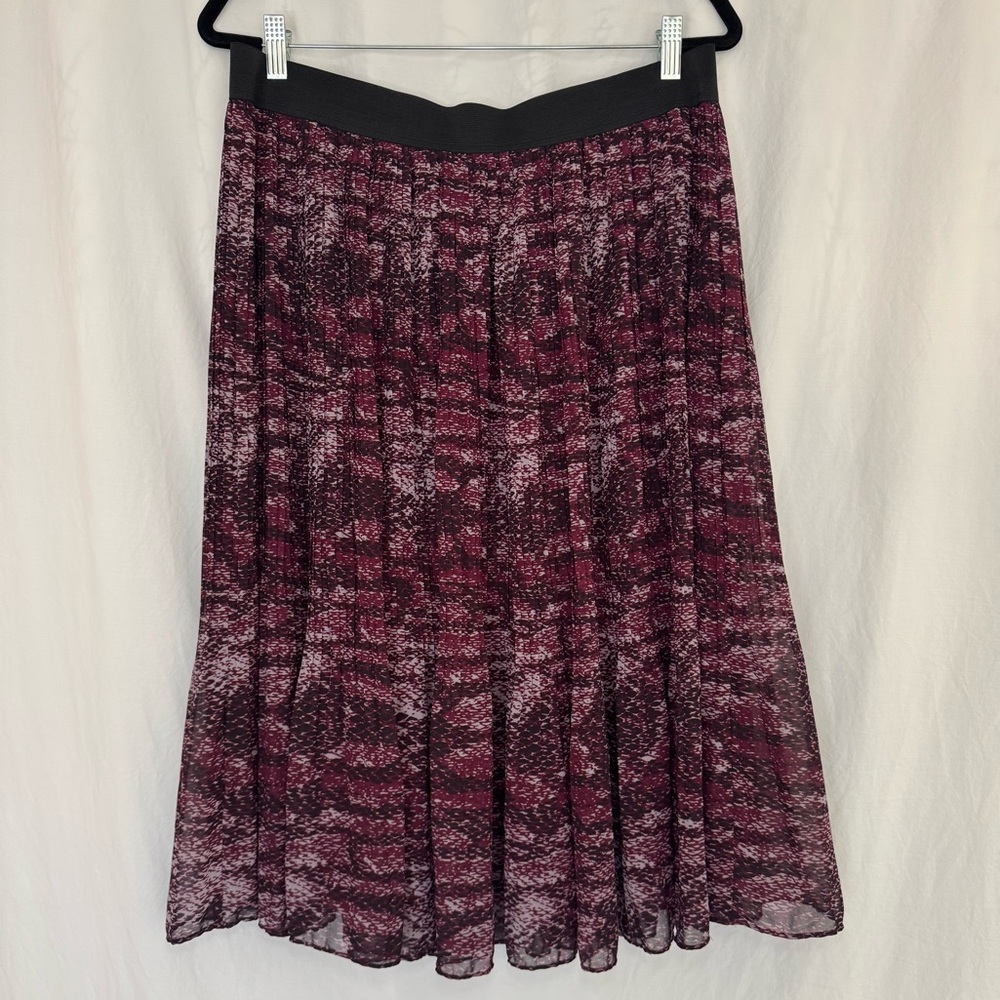 Midi Chiffon Pleated Plum Skirt